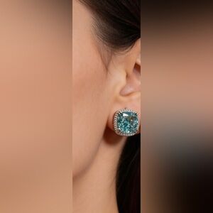 Elegant Blue and Silver Stud Earrings